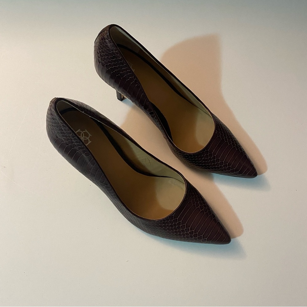 Ann Taylor Snakeskin Heels Size 10M - Picture 4 of 10